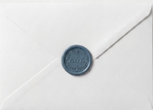 firefly change the green color of the stamp to this blue one 527e94 and make the envelope m 336664